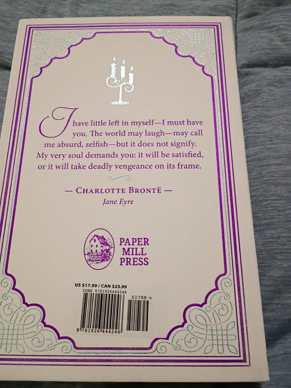 Jane Eyre Decorative Paperback - Purple & Silver Accents